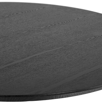 Rond eettafeltje &#039;BASTILLE&#039; van hout en zwart gietijzer - &Oslash; 60 cm