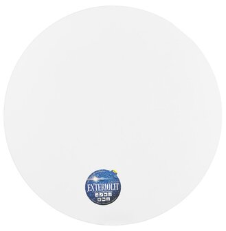 Rond eettafeltje &#039;LUCETTE&#039; van hout en wit gietijzer - &Oslash; 68 cm