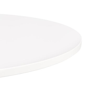 Rond eettafeltje &#039;LUCETTE&#039; van hout en wit gietijzer - &Oslash; 68 cm