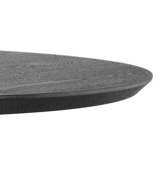 Rond eettafeltje &#039;DEXTER&#039; van zwart hout en metaal - &Oslash; 60 cm