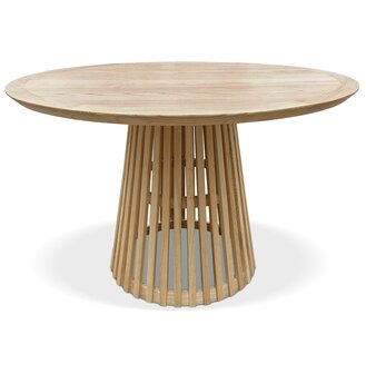 Ronde eettafel &#039;PERI&#039; van natuurlijk hout - &oslash; 120 cm