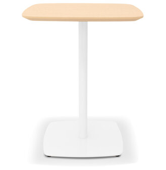 Kleine eettafel &#039;PATATI&#039; in hout met natuurlijke afwerking en wit metaal - 60X60 CM