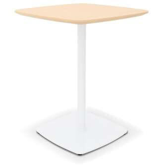 Kleine eettafel &#039;PATATI&#039; in hout met natuurlijke afwerking en wit metaal - 60X60 CM