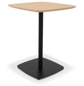 Kleine eettafel &#039;PATATI&#039; in hout met natuurlijke afwerking en zwart metaal - 60X60 CM