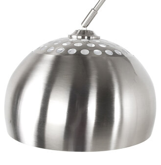 Boogvormige design lamp &#039;XXL&#039; uit geborsteld staal in retro jaren &#039;70-stijl