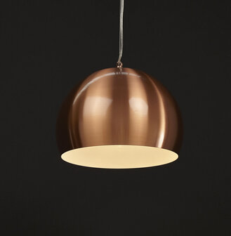 Bolvormige, koperkleurige hanglamp &#039;POGO&#039;