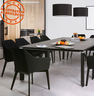 Ronde hanglamp &#039;BUNGEE&#039; met zwarte lampenkap