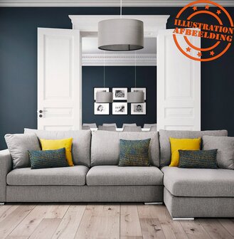 Ronde hanglamp &#039;BUNGEE&#039; met grijze lampenkap