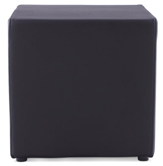 Poef &#039;CUBE&#039; voor de woonkamer uit zwart imitatieleder