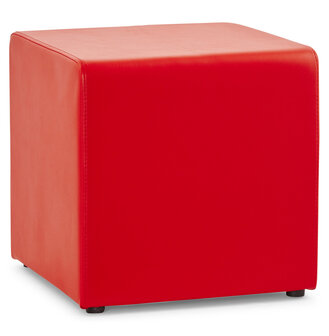 Poef &#039;CUBE&#039; in rood kunstleer