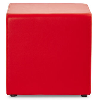 Poef &#039;CUBE&#039; in rood kunstleer