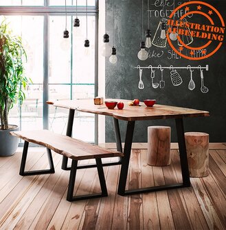 Bijzettafel / Boomstamkrukje &#039;STOLY&#039; van natuurlijk afgewerkt massief hout