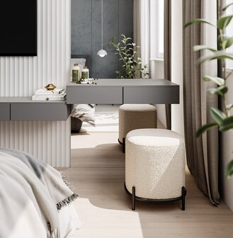 Poef &#039;ORSO ONE&#039; in beige boucl&eacute;stof