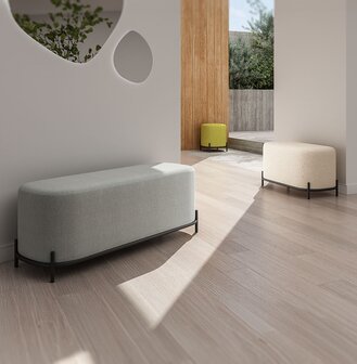 Designbank &#039;ORSO BENCH&#039; in beige boucl&eacute;stof
