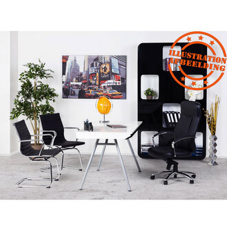 Design bureaustoel &#039;DATA&#039; in zwart kunstleder