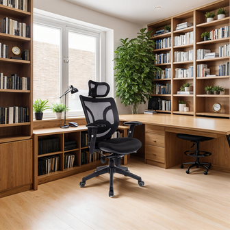 Ergonomische bureaustoel &#039;ALLAN&#039; van zwarte stof