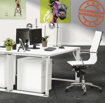 Design recht directiebureau &#039;XLINE&#039; van wit hout - 160x80 cm