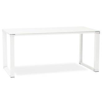 Design recht bureau &#039;XLINE&#039; van wit glas - 160x80 cm