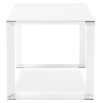 Design recht bureau &#039;XLINE&#039; van wit glas - 160x80 cm