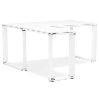 Design hoekbureau &#039;XLINE&#039; 160 van wit hout (hoek naar keuze) - 160 cm
