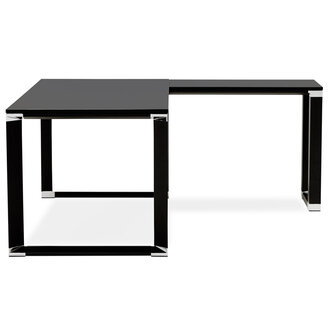 Design, hoekvormig directiebureau &#039;XLINE&#039; 160 van zwart hout (hoek naar keuze) - 160 cm