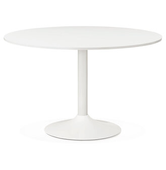 Ronde, witte bureau-/eettafel &#039;ORLANDO&#039; - &Oslash; 120 cm