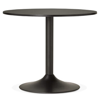 Kleine, ronde, zwarte bureau-/eettafel &#039;ATLANTA&#039; - &Oslash; 90 cm