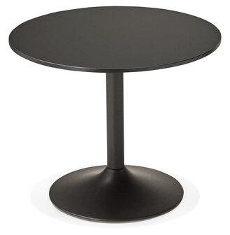 Kleine, ronde, zwarte bureau-/eettafel &#039;ATLANTA&#039; - &Oslash; 90 cm