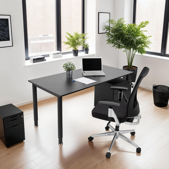 Vergadertafel / design bureau &lsquo;FOCUS&#039; in het zwart - 160x80 cm