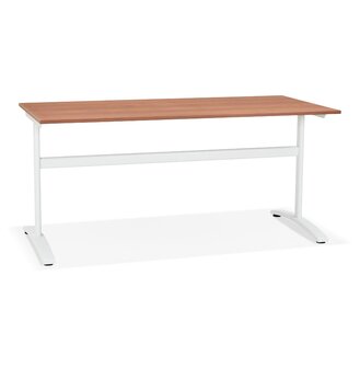 Grote rechte bureau &#039;CRYPTO&#039; in Walnoot-houtafwerking - 160x80 cm