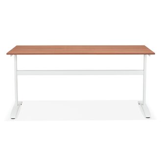 Grote rechte bureau &#039;CRYPTO&#039; in Walnoot-houtafwerking - 160x80 cm