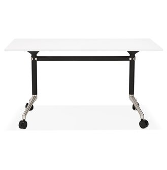 Opvouwbaar bureau &#039;FLEXO&#039; wit op wielen - 140x70 cm