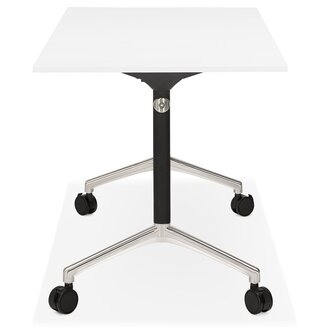Opvouwbaar bureau &#039;FLEXO&#039; wit op wielen - 140x70 cm
