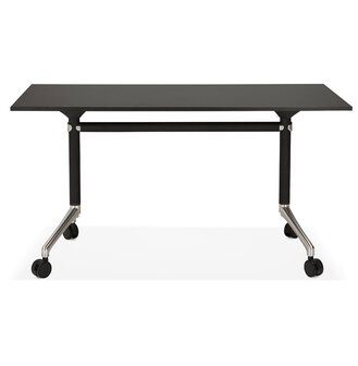 Opvouwbaar bureau &#039;FLEXO&#039; zwart op wielen - 140x70 cm