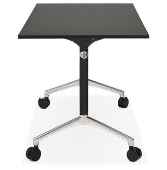 Opvouwbaar bureau &#039;FLEXO&#039; zwart op wielen - 140x70 cm