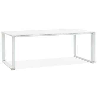 Groot recht directiebureau &#039;XLINE&#039; in wit hout - 200x100 cm