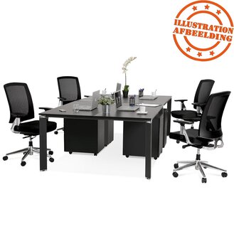 Zwarte vergadertafel / bench-bureau &#039;XLINE SQUARE&#039; - 160x160 cm
