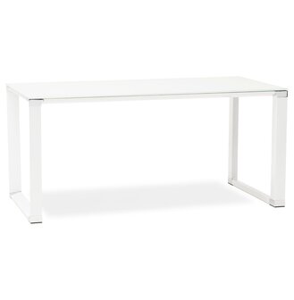 Klein recht designbureau &#039;XLINE&#039; uit wit glas - 140x70 cm
