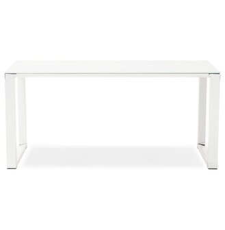 Klein recht designbureau &#039;XLINE&#039; uit wit glas - 140x70 cm