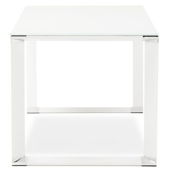Klein recht designbureau &#039;XLINE&#039; uit wit glas - 140x70 cm