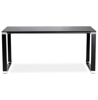 Klein recht designbureau &#039;XLINE&#039; uit zwart glas - 140x70 cm
