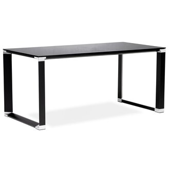 Klein recht designbureau &#039;XLINE&#039; uit zwart glas - 140x70 cm