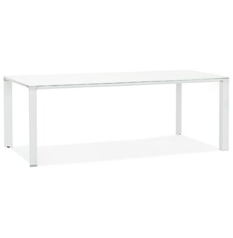 Design vergadertafel/eettafel &#039;XLINE&#039; van wit glas - 200x100 cm