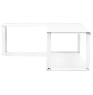 Groot hoekbureau van wit hout &#039;XLINE&#039; (hoek naar keuze) - 200 cm