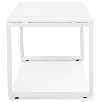 Rechte design bureau &#039;BAKUS&#039; van wit hout en metaal - 160x80 cm