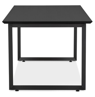 Grote rechte directiebureau &#039;GIMINI&#039; van hout en zwart metaal - 180x90 cm