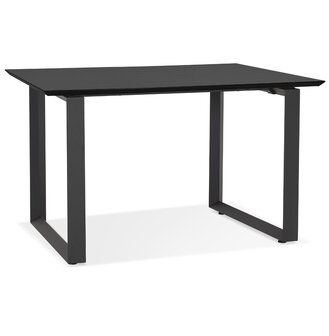 Rechte directiebureau &#039;GIMINI&#039; van hout en zwart metaal - 130x70 cm