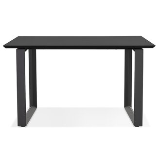 Rechte directiebureau &#039;GIMINI&#039; van hout en zwart metaal - 130x70 cm