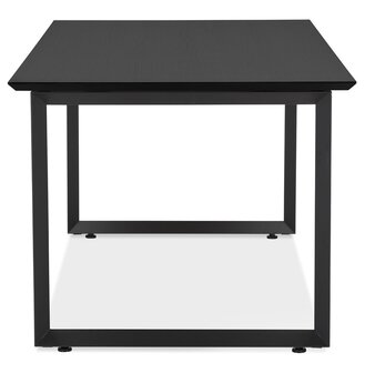Rechte directiebureau &#039;GIMINI&#039; van hout en zwart metaal - 130x70 cm