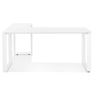 Design hoekbureau &#039;BAKUS&#039; van wit hout en metaal - 160 cm